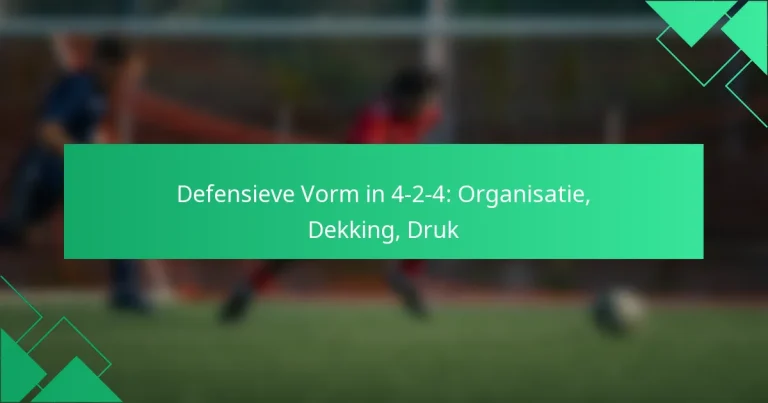 Defensieve Vorm in 4-2-4: Organisatie, Dekking, Druk