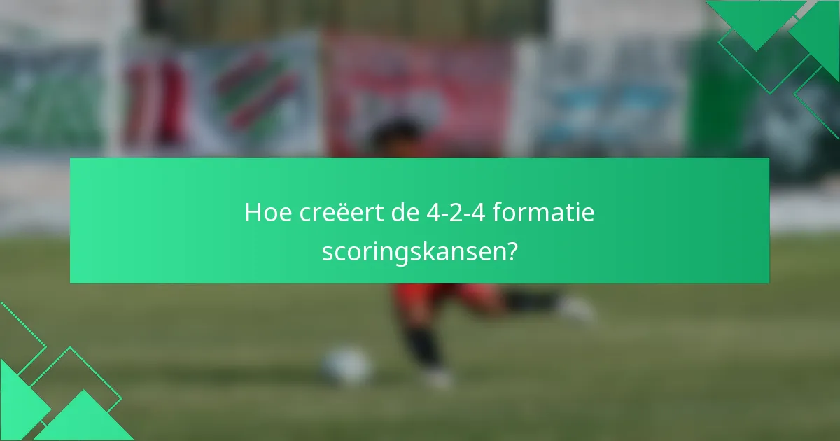 Hoe creëert de 4-2-4 formatie scoringskansen?