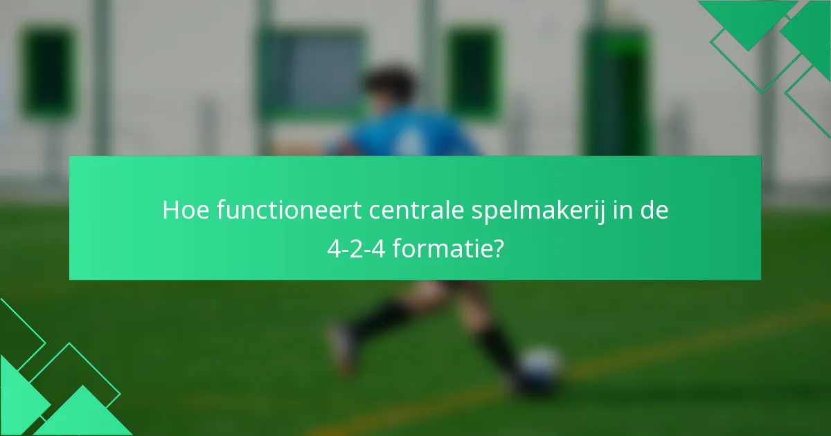Hoe functioneert centrale spelmakerij in de 4-2-4 formatie?